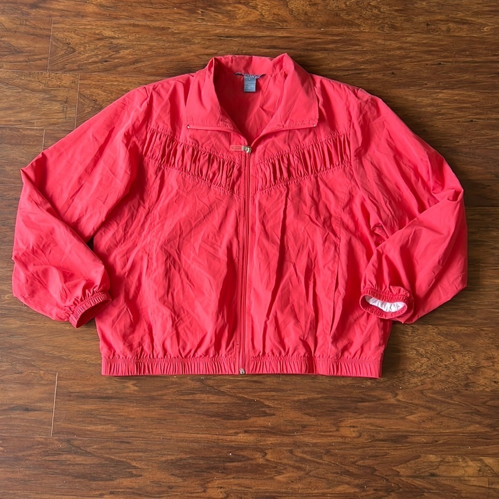 Vintage Coral 80s Zip Up Jacket
